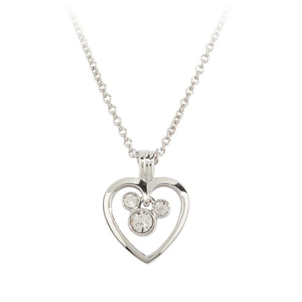 Mickey Mouse Icon in Heart Necklace by Arribas