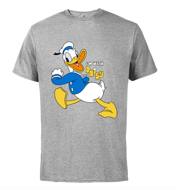 Donald Duck Valentine's Day Short Sleeve Cotton T-Shirt for Adults 