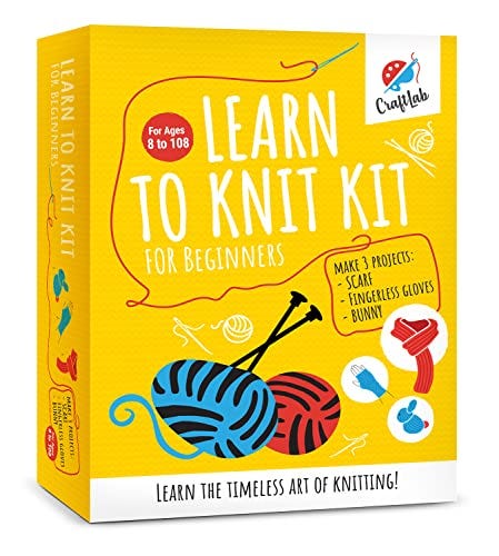 CraftLab Knitting Kit for Beginners, Kids and Adults