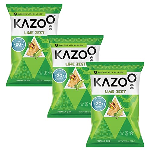 Kazoo Snacks Tortilla Chips – Lime Zest (Pack of 3) 