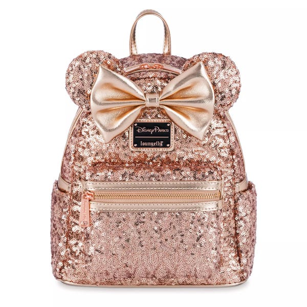 Minnie Mouse Sequin Loungefly Mini Backpack – Rose Gold