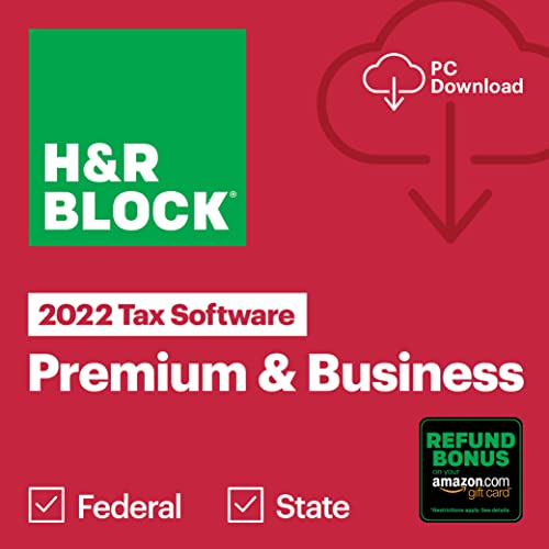 H&R Block Tax Software Premium & Business 2022 