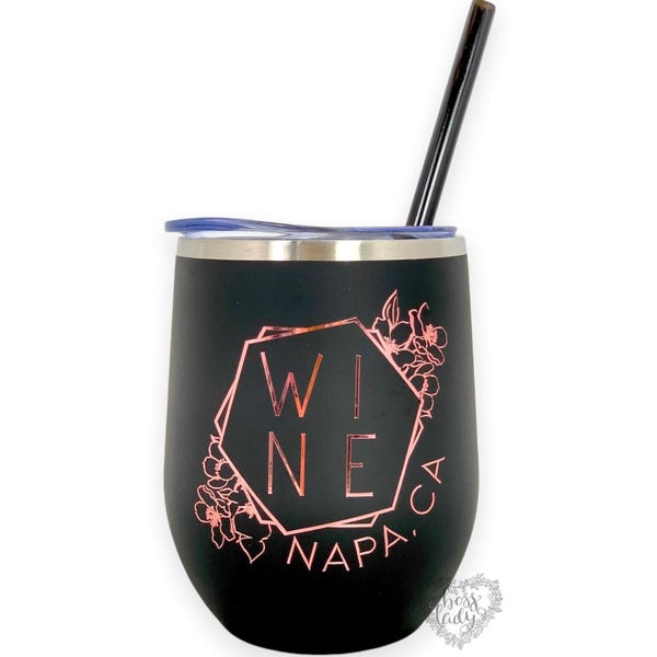Wine Napa Valley Floral Tumbler