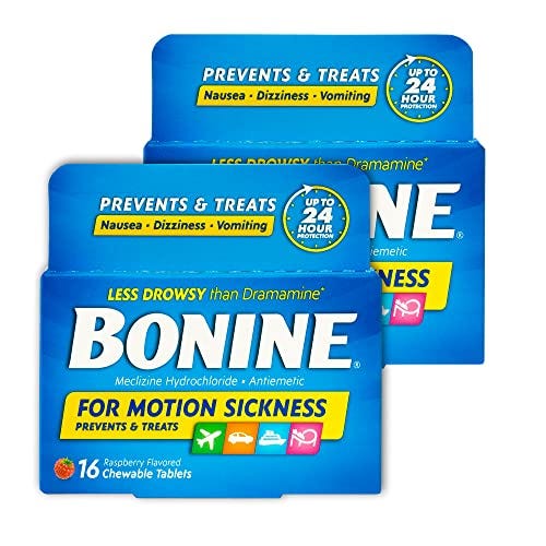 Bonine Chewable for Motion Sickness Relief - with Meclizine HCL 25mg
