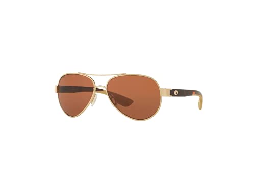 Costa Loreto Rose Gold / Copper Polarized Pilot Sunglasses 