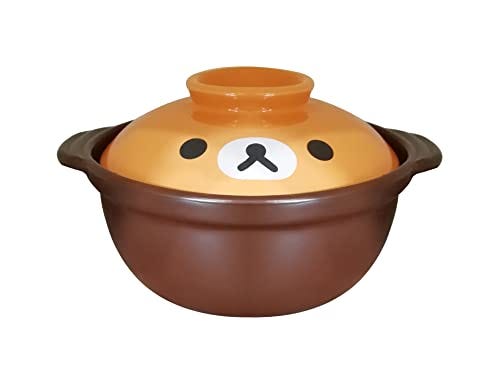 Korean Premium Cartoon Pattern Ceramic Brown Casserole Clay Pot with Lid