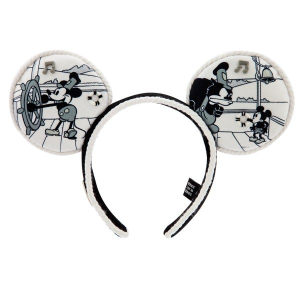 Disney 100 Loungefly Mickey Mouse Steamboat Willie Backpack hotsell & Ears Headband Set