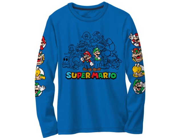 Super Mario grafisch T-shirt met lange mouwen