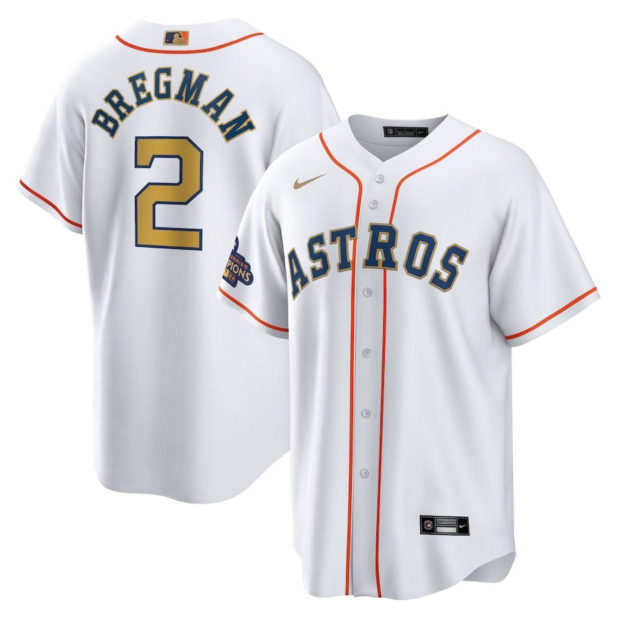 Astros blue store and gold jersey