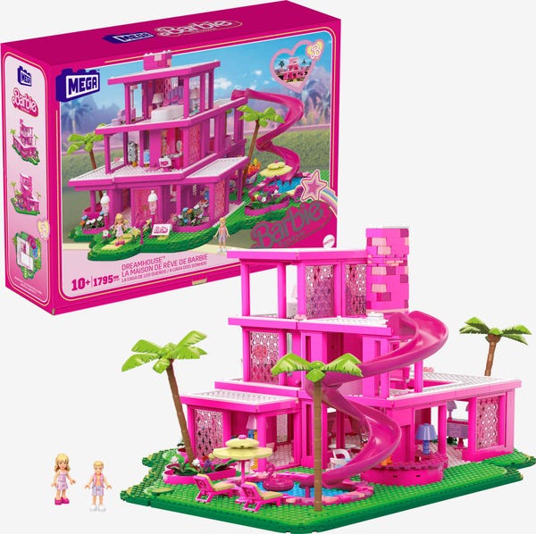 Zabawki konstrukcyjne Mega Barbie Movie dla dorosłych, replika wymarzonego domu