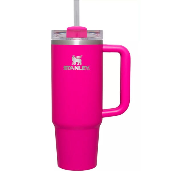 STANLEY 40oz Quencher H2.0 FlowState Tumbler Hot Pink Camelia Barbie